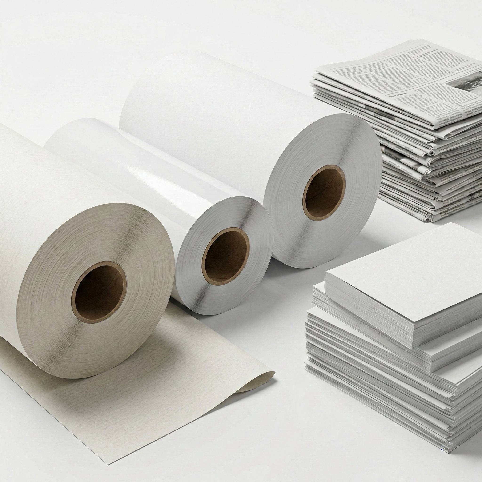 Белая бумага офсетная, мелованная, книжная, газетная