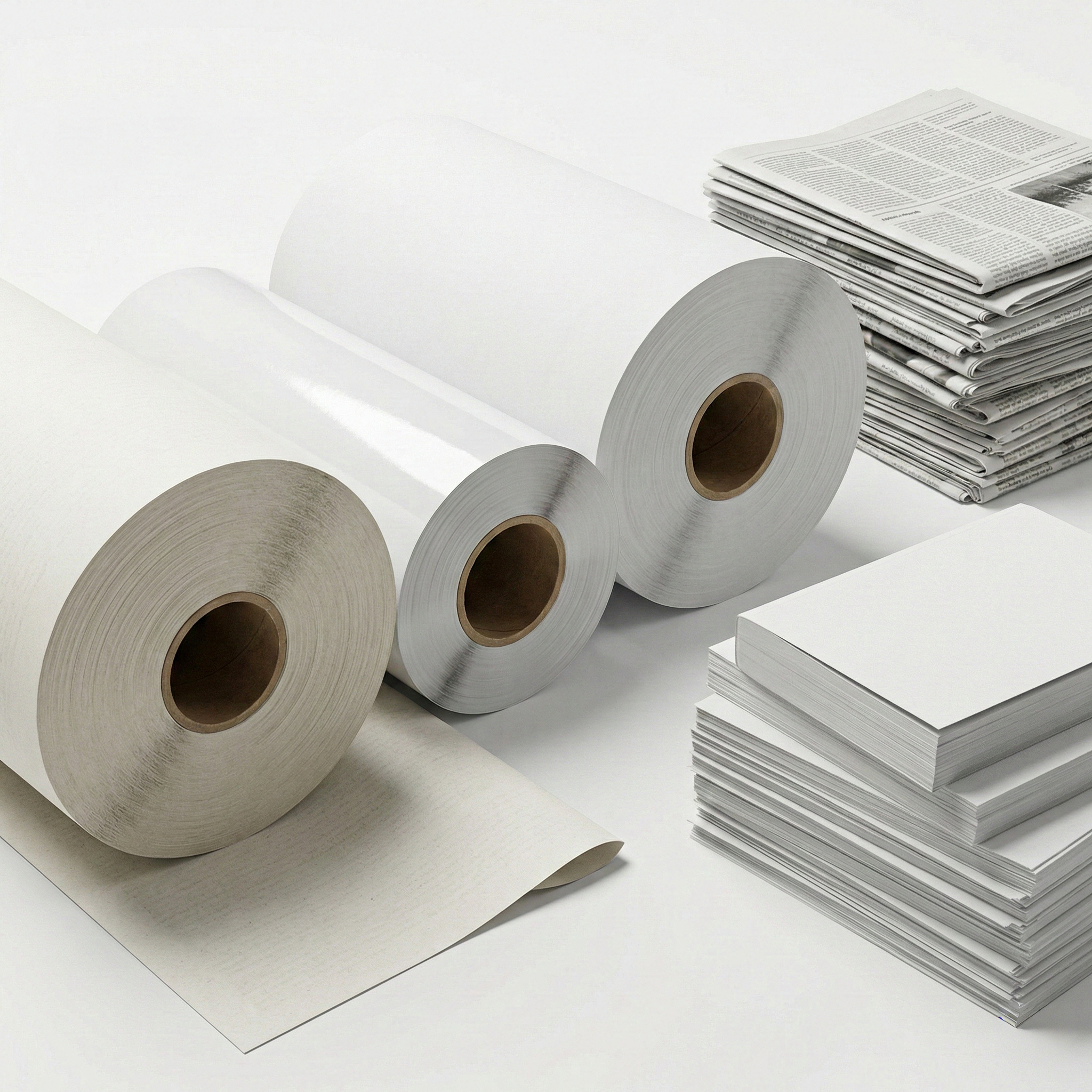 Белая бумага офсетная, мелованная, книжная, газетная